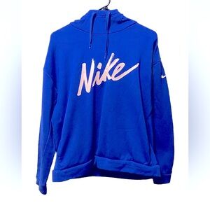 Nike Blue Therma Logo Hoodie Sweatshirt!